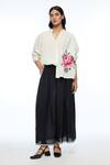Buy_Payal Pratap_Ivory Handloom Cotton Embroidery Collared Floribunda Oversized Shirt _Online_at_Aza_Fashions