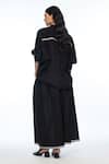 Shop_Payal Pratap_Black Handloom Cotton Embroidery Collared Floribunda Oversized Shirt _at_Aza_Fashions