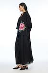 Buy_Payal Pratap_Black Handloom Cotton Embroidery Collared Floribunda Oversized Shirt _Online_at_Aza_Fashions