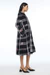 Buy_Payal Pratap_Black Linen Embroidery Collared Arvensis Long Jacket _Online_at_Aza_Fashions
