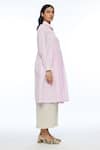Payal Pratap_Pink Handloom Cotton Embroidery Collared Gallica Tunic _Online_at_Aza_Fashions