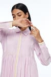 Shop_Payal Pratap_Pink Handloom Cotton Embroidery Collared Gallica Tunic _Online_at_Aza_Fashions