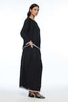Payal Pratap_Black Handloom Cotton Round Neck Oversize Top _Online_at_Aza_Fashions