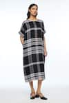 Buy_Payal Pratap_Black Linen Boat Neck Dumalis Midi Dress _at_Aza_Fashions