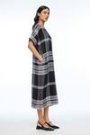 Payal Pratap_Black Linen Boat Neck Dumalis Midi Dress _Online_at_Aza_Fashions
