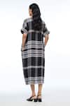 Shop_Payal Pratap_Black Linen Boat Neck Dumalis Midi Dress _at_Aza_Fashions