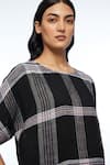 Shop_Payal Pratap_Black Linen Boat Neck Dumalis Midi Dress _Online_at_Aza_Fashions