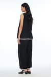 Shop_Payal Pratap_Black Handloom Cotton Round Neck Davurica Pintuck Camisole Top _at_Aza_Fashions