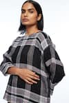 Shop_Payal Pratap_Black Linen Boat Neck Caesia Boxy Top _Online_at_Aza_Fashions