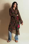 Buy_Style Junkiie_Green Georgette Collared Paisley Print Shirt Dress _at_Aza_Fashions