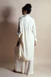 Shop_Style Junkiie_Cream Rayon, Twill Tassels Collared Long Shirt Dress _at_Aza_Fashions