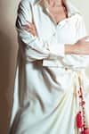 Style Junkiie_Cream Rayon, Twill Tassels Collared Long Shirt Dress _at_Aza_Fashions
