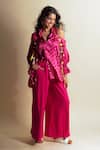 Buy_Style Junkiie_Pink Silk Tassels, Pom-poms Peek-a-pink Bandhini Shirt _at_Aza_Fashions
