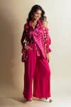 Shop_Style Junkiie_Pink Rayon, Twill Hot Flared Pant _at_Aza_Fashions