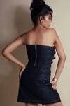 Buy_Style Junkiie_Blue Denim Deep Space Knotted Skirt _Online_at_Aza_Fashions