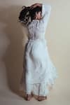Shop_Style Junkiie_Ivory Chiffon, Chinon Tassels V-neck Vanilla Cascade Ruffle Duster _at_Aza_Fashions
