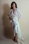 Buy_Style Junkiie_Ivory Chiffon, Chinon Tassels Vanilla Cascade Ruffle Skirt _Online_at_Aza_Fashions