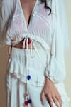 Buy_Style Junkiie_Ivory Chiffon, Chinon Tassels Vanilla Cascade Ruffle Skirt 
