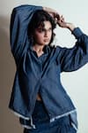 Style Junkiie_Blue Tencel, Denim Collared Love Shirt _Online_at_Aza_Fashions