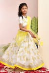Shop_YUVRAANI JAIPUR_Ivory Chanderi, Cotton, Net Sequins, And Yellow Digital Print Lehenga Set _at_Aza_Fashions