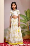YUVRAANI JAIPUR_Ivory Chanderi, Cotton, Net Sequins, And Yellow Digital Print Lehenga Set _Online_at_Aza_Fashions
