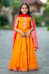 Buy_YUVRAANI JAIPUR_Yellow Silk, Cotton, Net Embroidery, Tassels Mustard Lehenga Set _at_Aza_Fashions