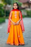 YUVRAANI JAIPUR_Yellow Silk, Cotton, Net Embroidery, Tassels Mustard Lehenga Set _at_Aza_Fashions