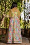 Shop_YUVRAANI JAIPUR_Multi Color Chanderi, Cotton, Net Multi-coloured Printed Lehenga With Cape _at_Aza_Fashions