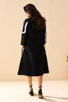 Shop_Savaaya_Black Linen Collared And White Meadow Midi Dress _at_Aza_Fashions