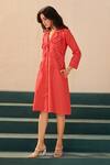 Shop_Savaaya_Orange Poplin Collared Poppy Midi Dress _Online_at_Aza_Fashions