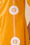 Buy_Savaaya_Yellow Poplin Embroidery V-neck Marigold Short Dress _Online_at_Aza_Fashions