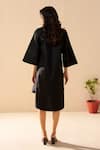 Shop_Savaaya_Black Poplin Collared Dewdrop And Blue Designer Dress _at_Aza_Fashions