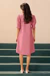 Shop_Savaaya_Pink Poplin Round Neck Whisper Midi Dress _at_Aza_Fashions