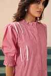 Shop_Savaaya_Pink Poplin Round Neck Whisper Midi Dress _Online_at_Aza_Fashions
