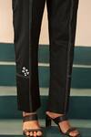 Savaaya_Black Cotton, Poplin Embroidery Round Neck Zephyr Pant Set _Online_at_Aza_Fashions