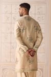 Shyam Narayan Prasad_Beige Chanderi , Satin Embroidery Sandshell Neutral Kurta Set _Online_at_Aza_Fashions