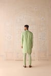 Buy_Shyam Narayan Prasad_Green , Silk, Satin Embroidery Reed Kurta Set _Online_at_Aza_Fashions