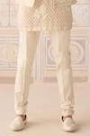 Shyam Narayan Prasad_Off White Cotton Satin, Cotton, Silk Embroidery Antique Nehru Jacket Set _Online_at_Aza_Fashions