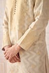 Shop_Shyam Narayan Prasad_Ivory Silk, Cotton Satin Embroidery, Applique Designer Kurta Set _Online_at_Aza_Fashions