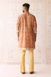 Shop_Shyam Narayan Prasad_Yellow Chanderi Cotton Embroidery Kurta Set _at_Aza_Fashions
