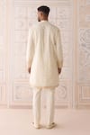 Shop_Shyam Narayan Prasad_Off White , Satin Embroidery Kurta Set _at_Aza_Fashions