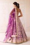 Shop_Shyam Narayan Prasad_Purple Silk, Net Embroidery, Gota Patti V-neck Royal Lehenga Set _at_Aza_Fashions