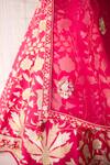 Shyam Narayan Prasad_Pink Silk, Organza Embroidery, Applique Sweetheart Carmine Rose Lehenga Set _at_Aza_Fashions