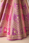 Shyam Narayan Prasad_Purple Silk, Organza Embroidery Sweetheart Neck Zari Dori Lehenga Set _at_Aza_Fashions