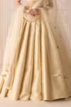 Shyam Narayan Prasad_Ivory Brocade, Organza Embroidery Sweetheart Neck Lehenga Set _Online_at_Aza_Fashions