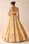 Shop_Shyam Narayan Prasad_Yellow Silk, Organza Sequins, Beads, Embroidery Acacia Applique Lehenga Set _at_Aza_Fashions