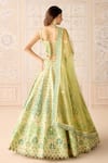 Shop_Shyam Narayan Prasad_Green Silk, Organza Sequins, Embroidery, Gota Butterfly Applique Lehenga Set _at_Aza_Fashions