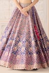 Shyam Narayan Prasad_Mauve Silk, Net Gota Patti, Embroidery Square Neck Mazarine Blue Lehenga Set _at_Aza_Fashions