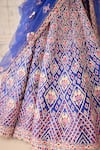 Buy_Shyam Narayan Prasad_Mauve Silk, Net Gota Patti, Embroidery Square Neck Mazarine Blue Lehenga Set 