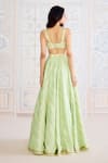 Buy_Shyam Narayan Prasad_Green Brocade, Organza Gota Patti Sweetheart Butterfly Embroidered Lehenga Set _Online_at_Aza_Fashions